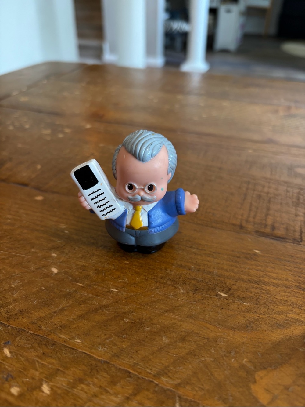 Fisher Price Little People Grandpa with newspaper  as is